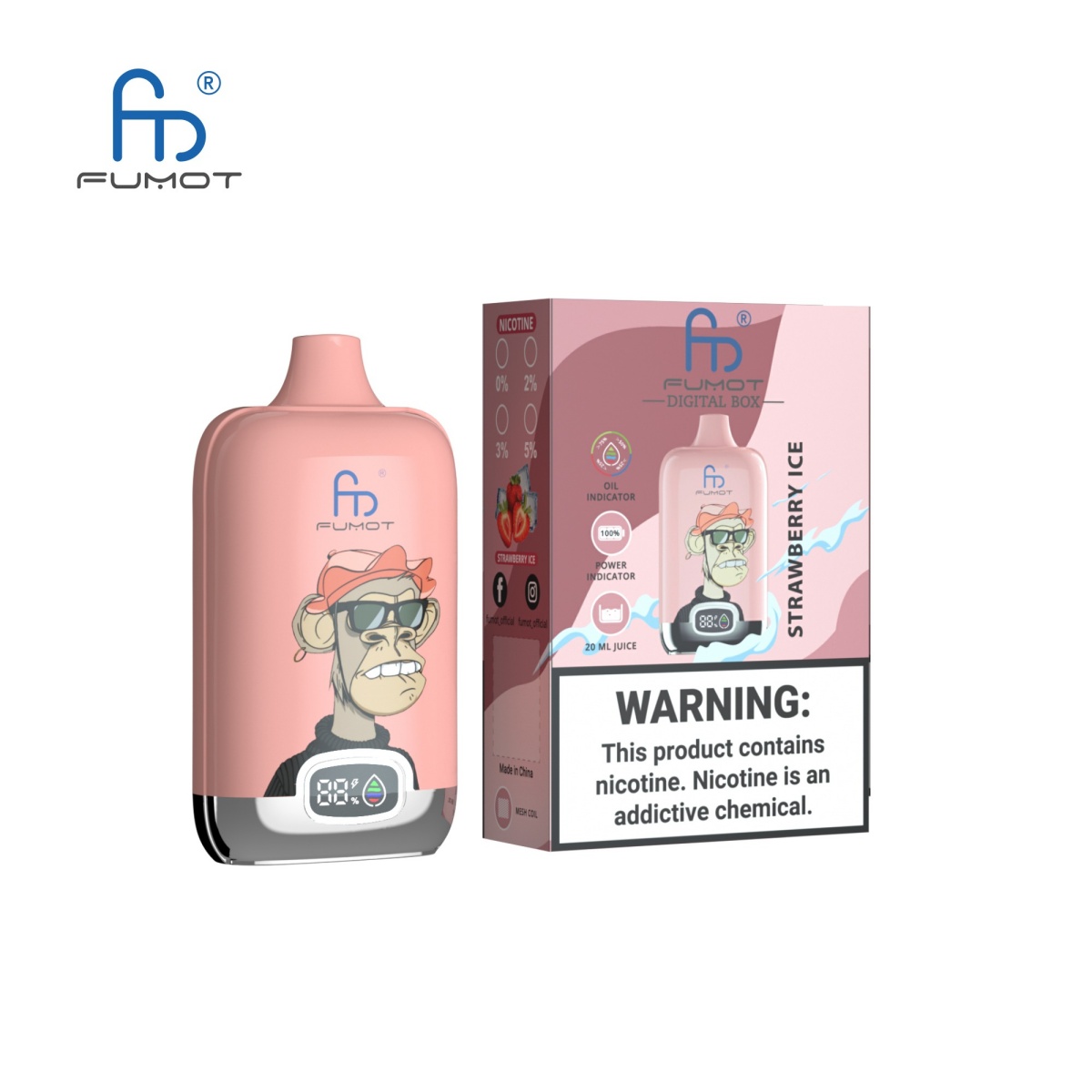 0% Fumot Nikotinfrei-Fumot Digital Box 12000 Einweg Vape (1 Stück) – Bild 3