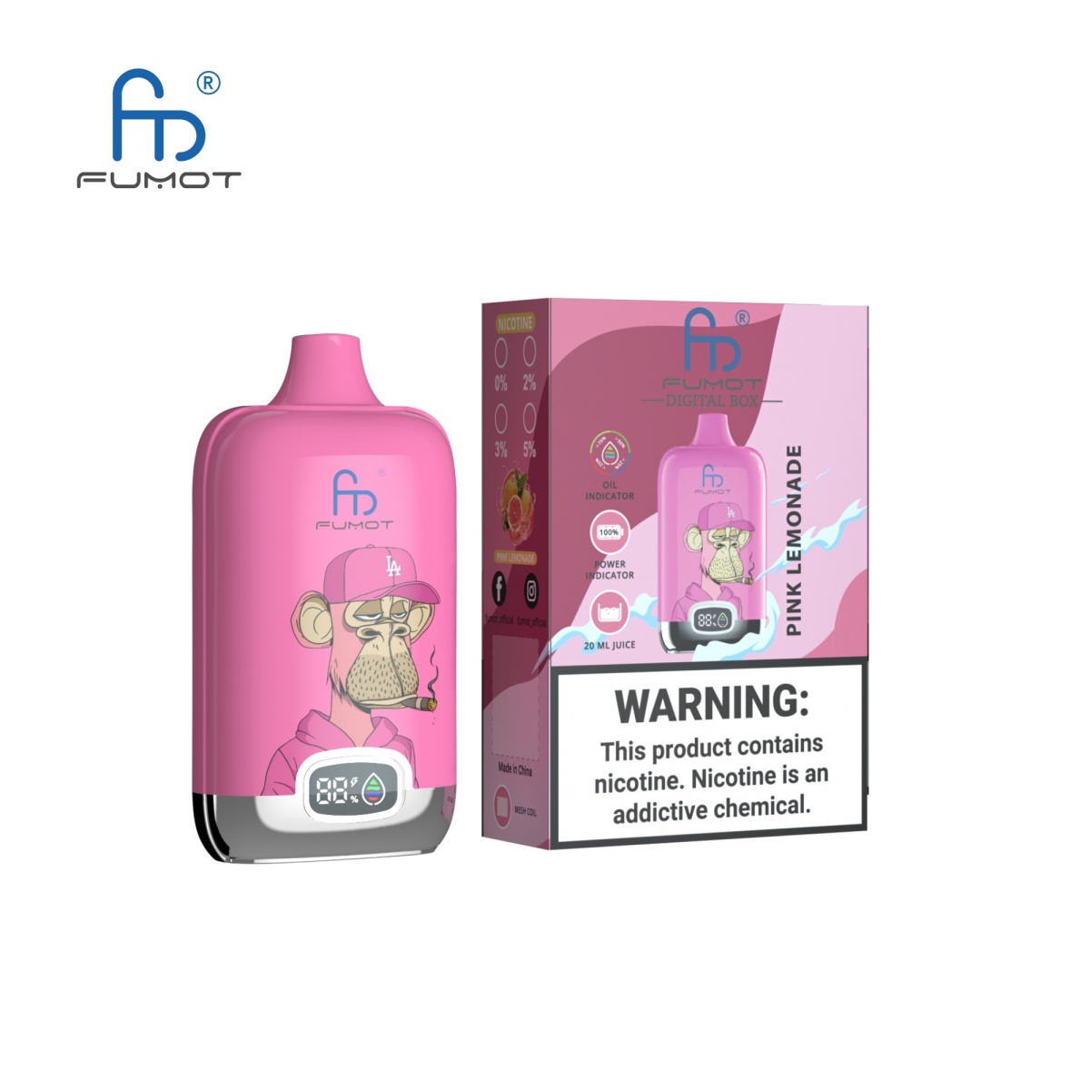 0% Fumot Nikotinfrei-Fumot Digital Box 12000 Einweg Vape (1 Stück) – Bild 2