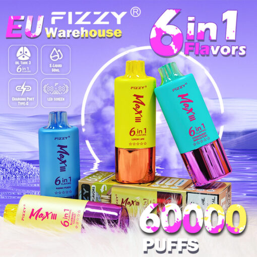 Fizzy Max III 6in1 60000 Züge Einweg Vapes (10 Stück)