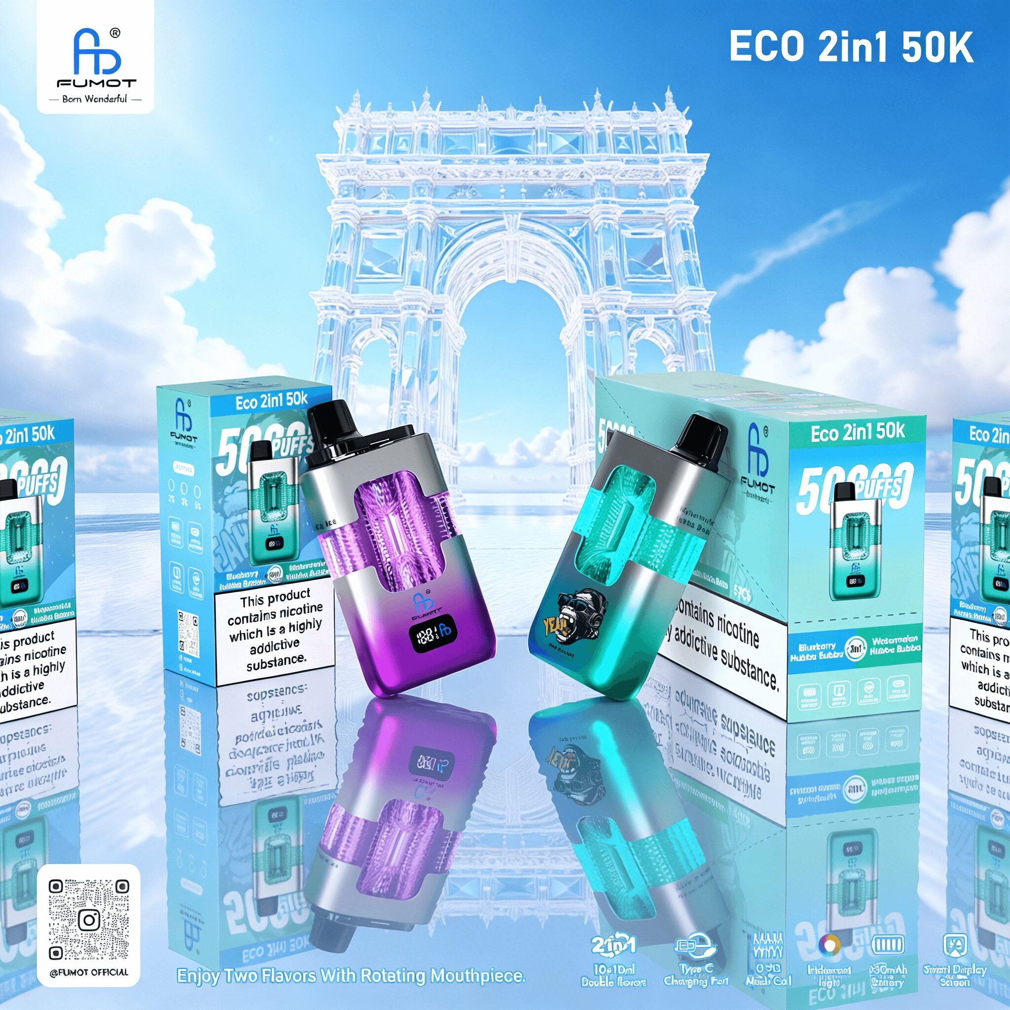 Fumot ECO 2in1 50000 Züge Einweg Vape (1 Stück) – Bild 6