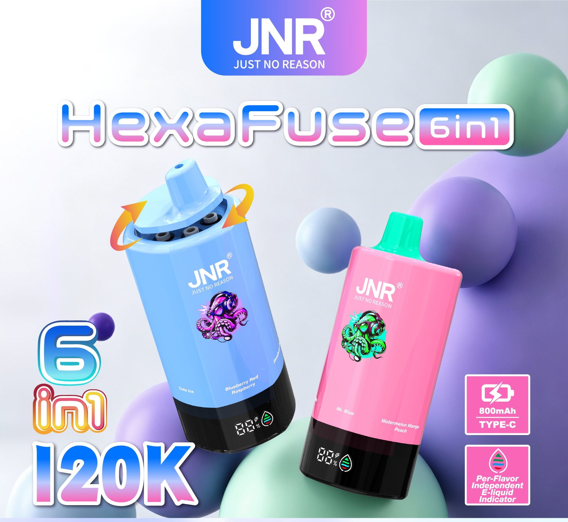 JNR HexaFuse 120000 Züge – 6-in-1 Einweg-Vape – 1 Stück – Bild 5